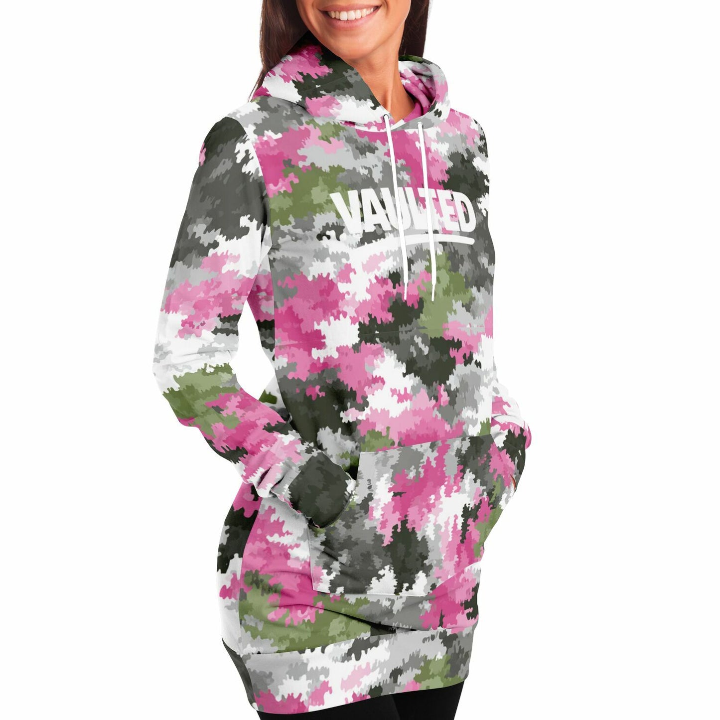 Athletic Rose Ops Longline Hoodie - AOP
