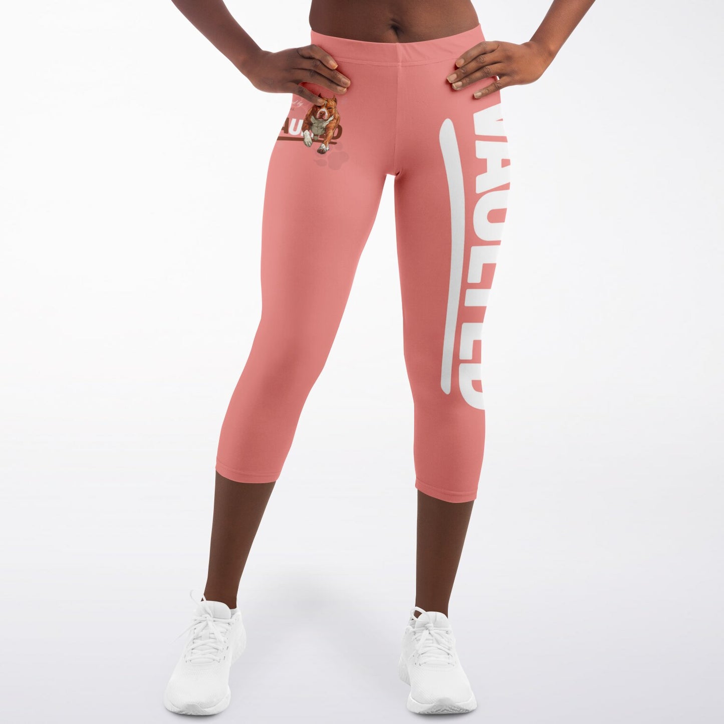 Pink Latte Pit Bull Capri Leggings - AOP