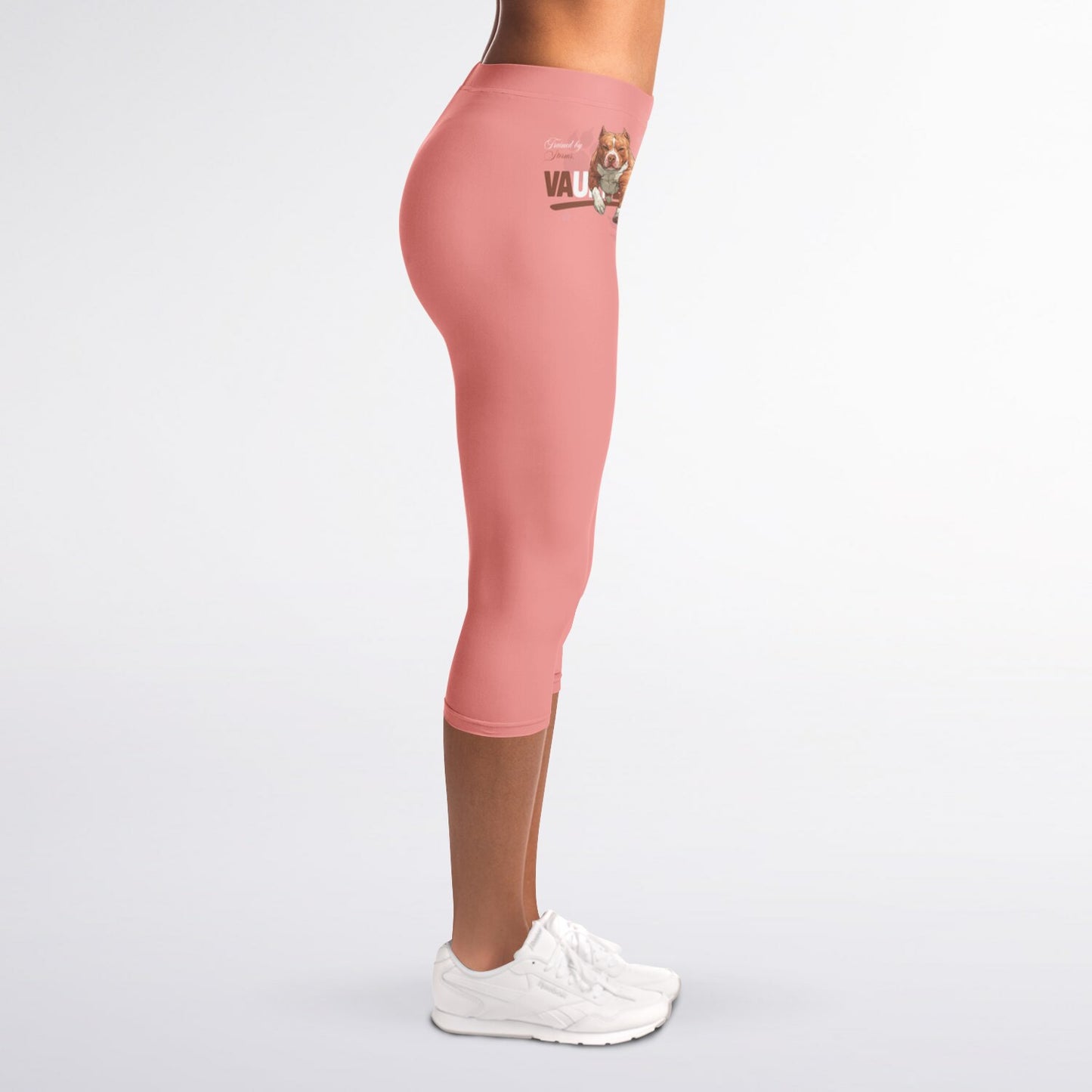 Pink Latte Pit Bull Capri Leggings - AOP