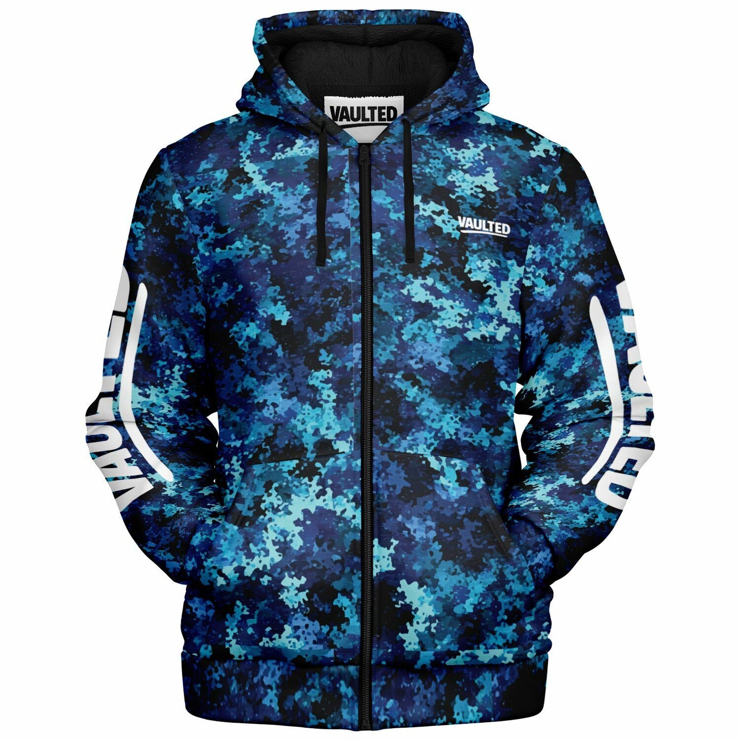 VAULTED BAHAMA BLUES CAMO Microfleece Ziphoodie - AOP