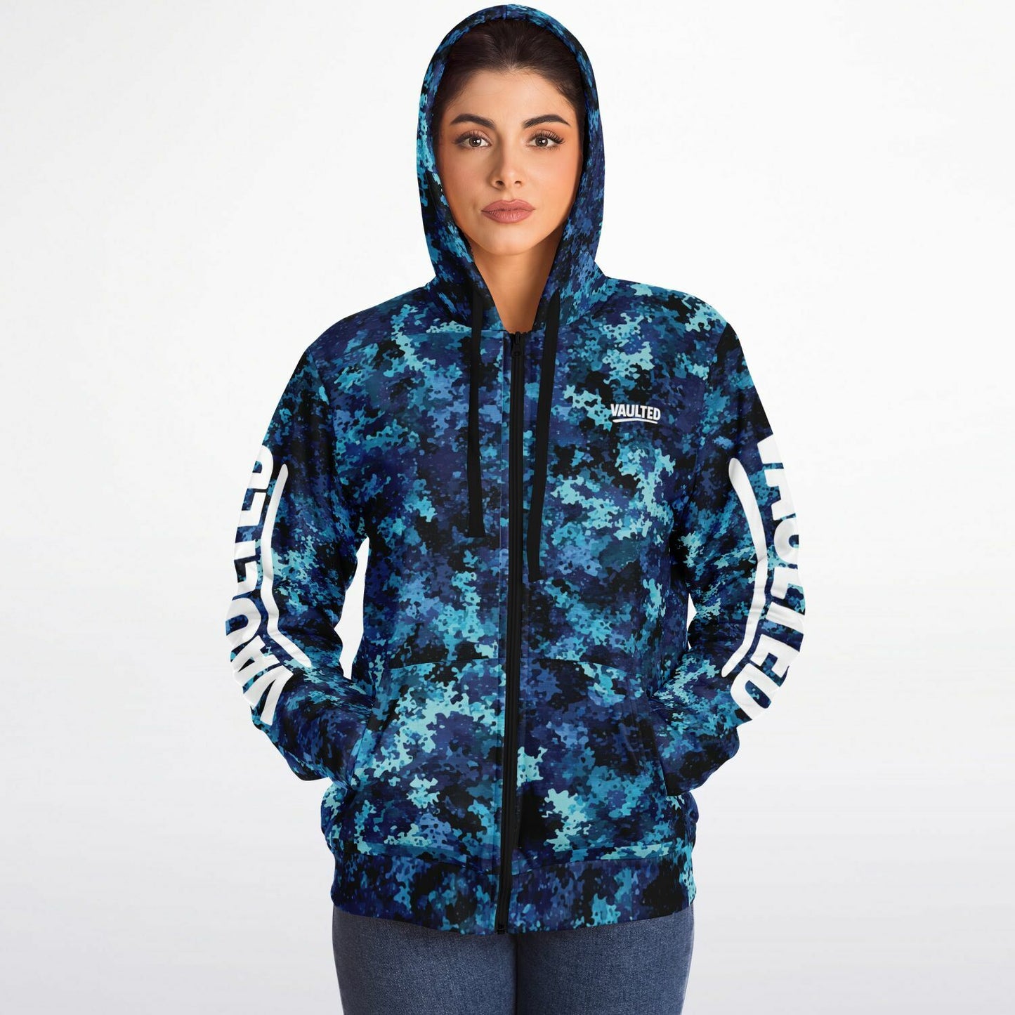 VAULTED BAHAMA BLUES CAMO Microfleece Ziphoodie - AOP