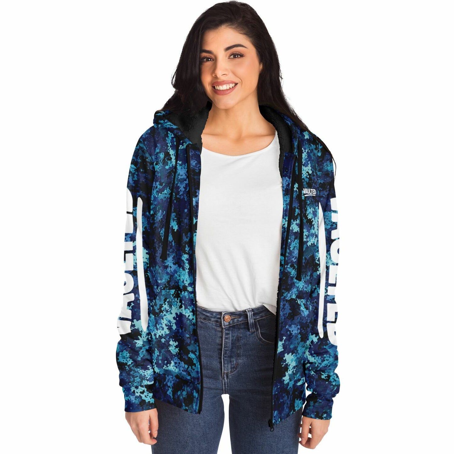 VAULTED BAHAMA BLUES CAMO Microfleece Ziphoodie - AOP