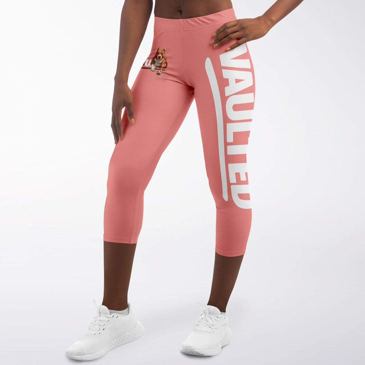 Pink Latte Pit Bull Capri Leggings - AOP