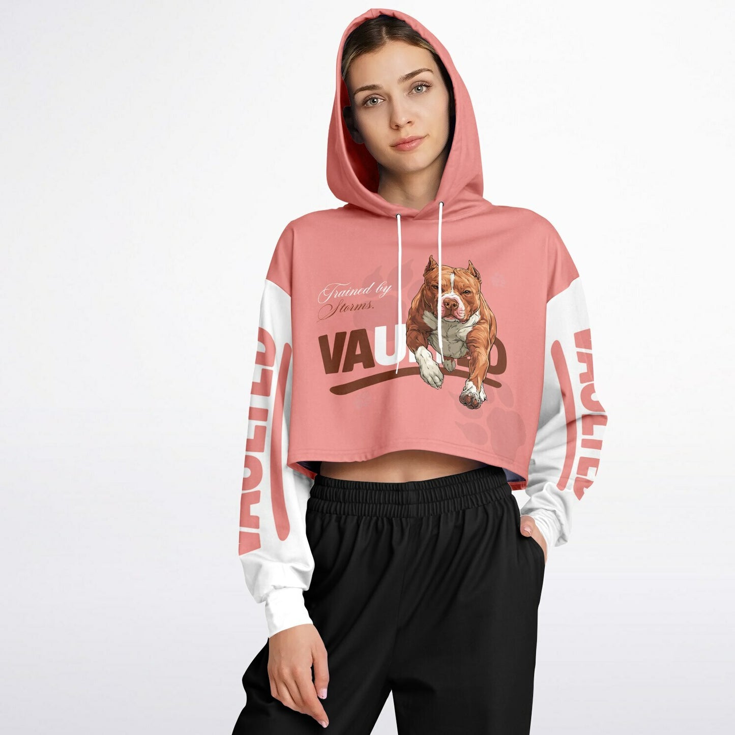 Women's Pink Pitbull Latte Dance Hoodie - AOP