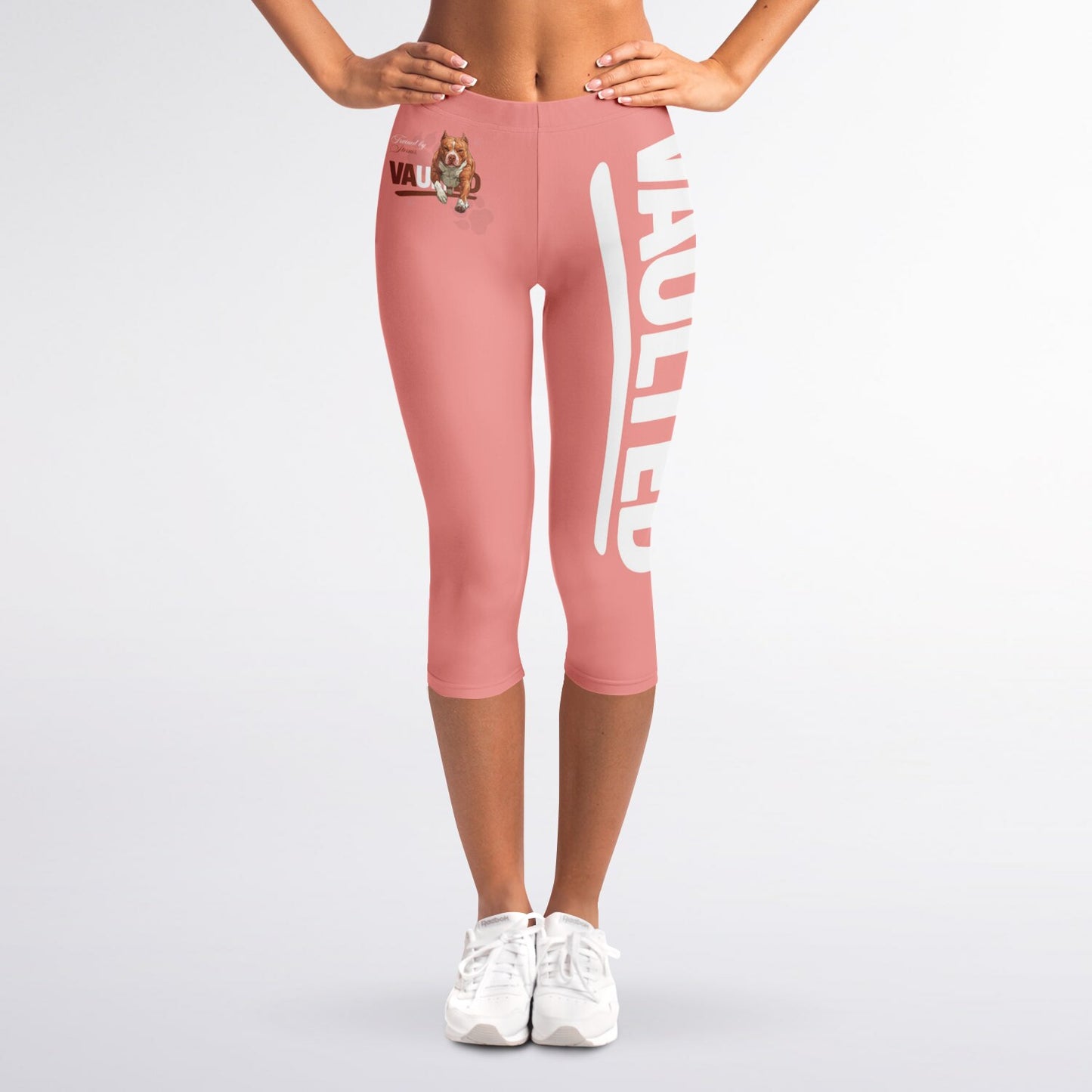 Pink Latte Pit Bull Capri Leggings - AOP