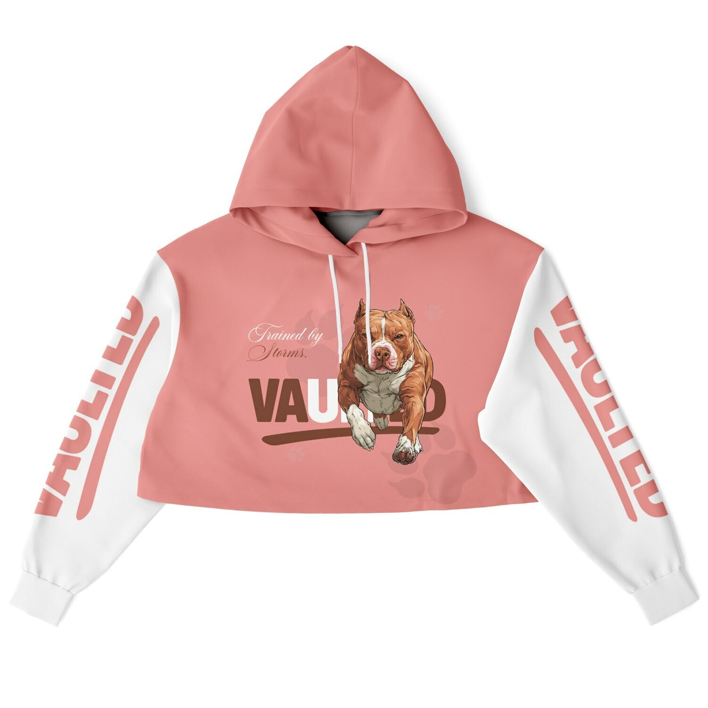 Women's Pink Pitbull Latte Dance Hoodie - AOP
