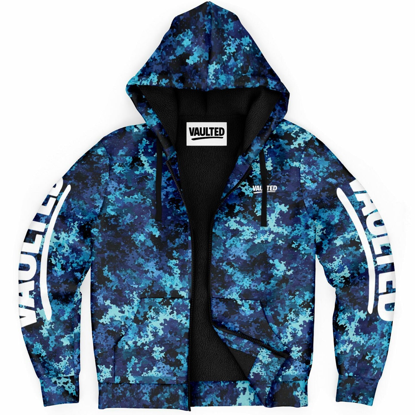 VAULTED BAHAMA BLUES CAMO Microfleece Ziphoodie - AOP