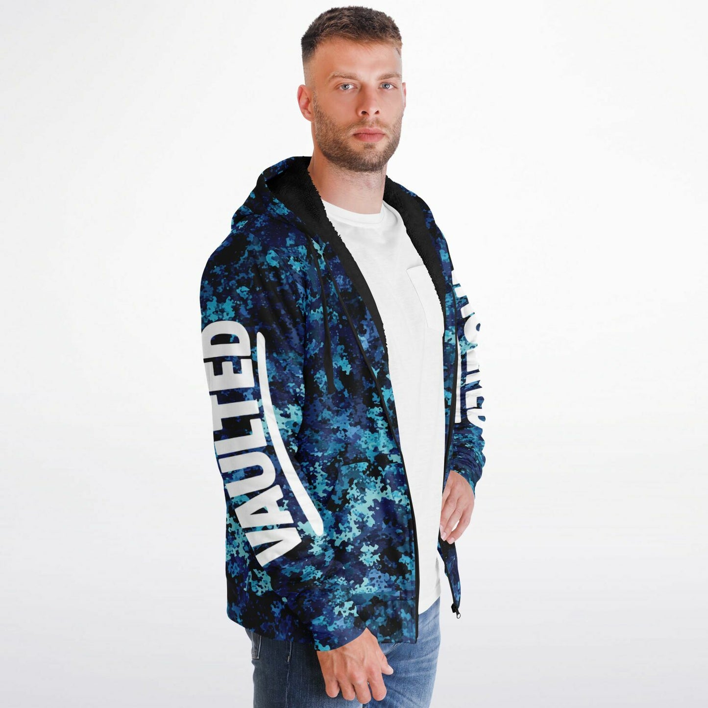 VAULTED BAHAMA BLUES CAMO Microfleece Ziphoodie - AOP