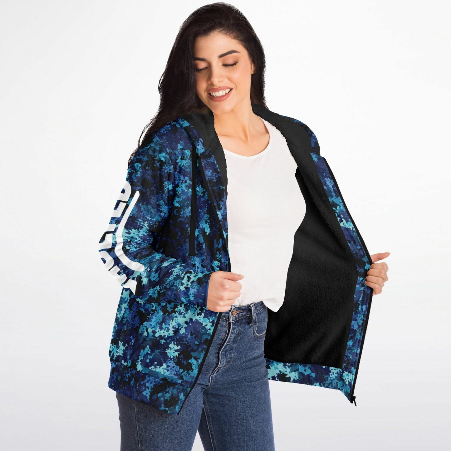 VAULTED BAHAMA BLUES CAMO Microfleece Ziphoodie - AOP