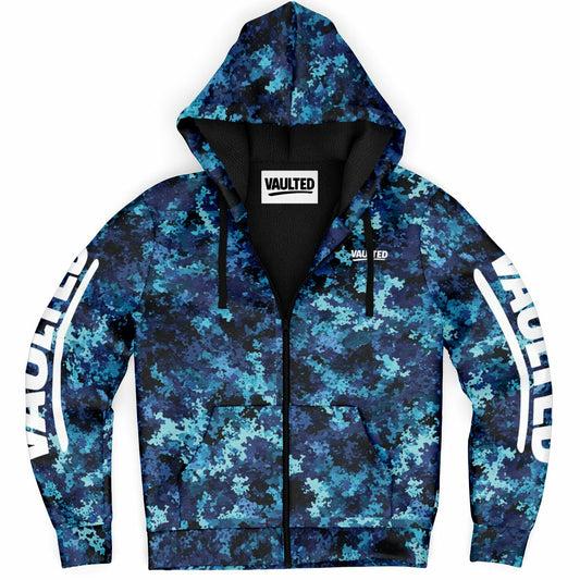 VAULTED BAHAMA BLUES CAMO Microfleece Ziphoodie - AOP