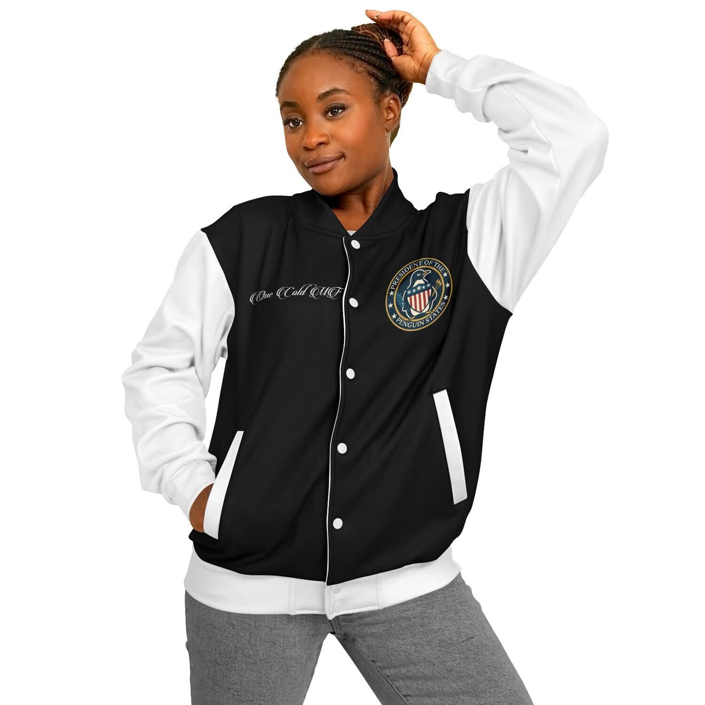 President of the Penguin States Baseball Jacket - AOP
